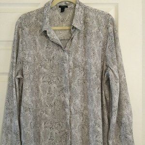 Snake Print Button Down Blouse